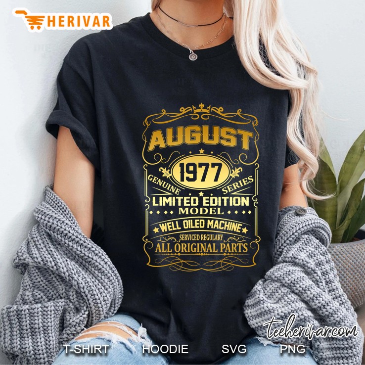 August 1977 Vintage 42Nd Birthday 42 Years Old Gif Ladies Tee