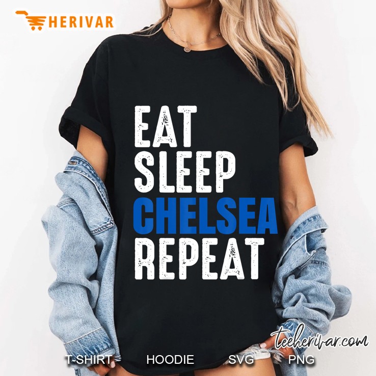 Chelsea Eat Sleep Repeat - Football Gif Ladies Tee