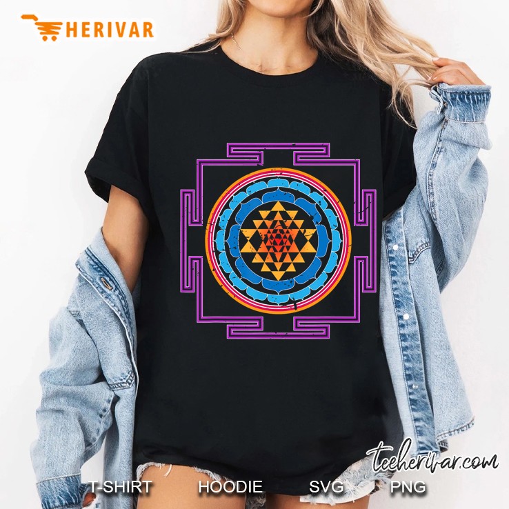 Colored Luck And Prosperity Sri Yantra Ladies Tee