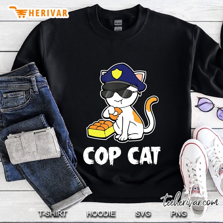 Cop Cat Halloween Costume Police Officer Kitten Cats Lover Sweatshirt