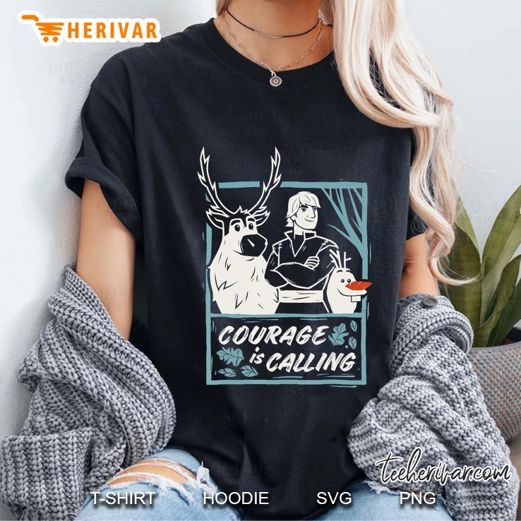 Frozen 2 Sven Kristoff Olaf Trio Courage Is Calling Ladies Tee