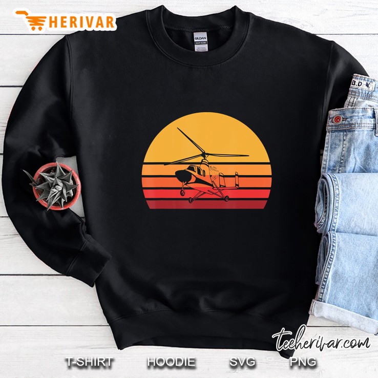 Eighties Gyrocopter Autogyro Retro Heli Aviator Sweatshirt