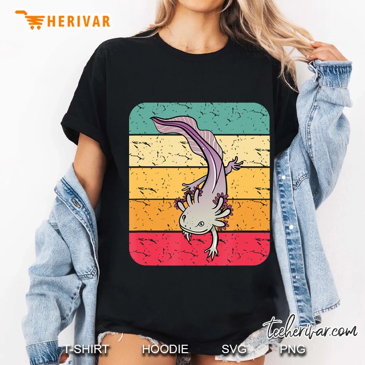Retro Axolotl Mexican Salamander Gift Lover Ladies Tee
