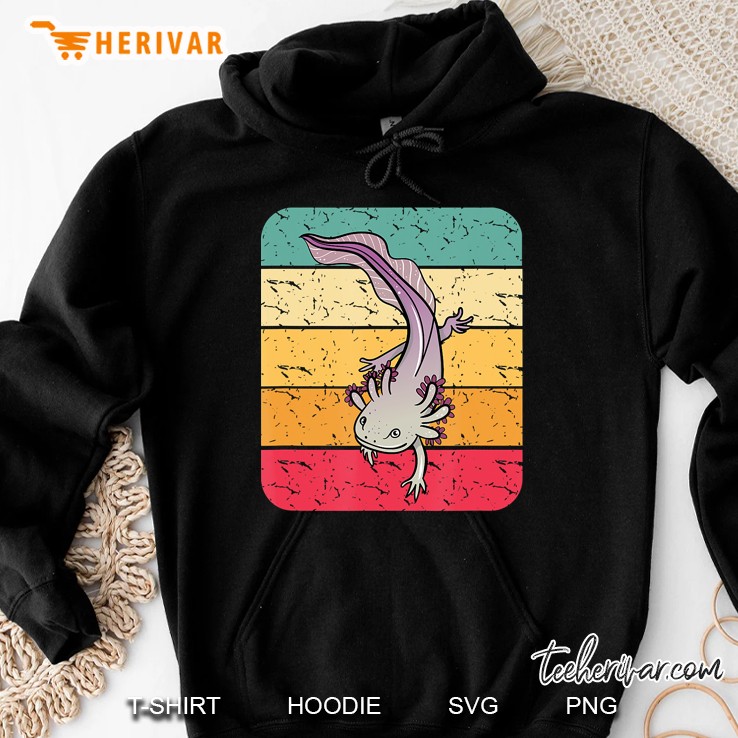 Retro Axolotl Mexican Salamander Gift Lover Hoodie