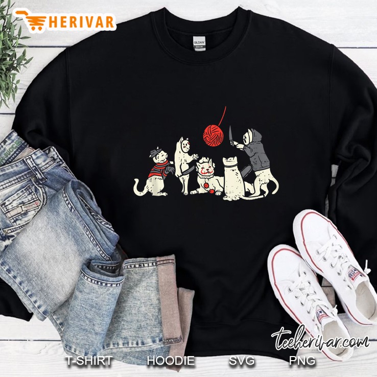 Scary Cute Horror Clown Cats Funny Halloween Kitten Lover Tank Top Sweatshirt