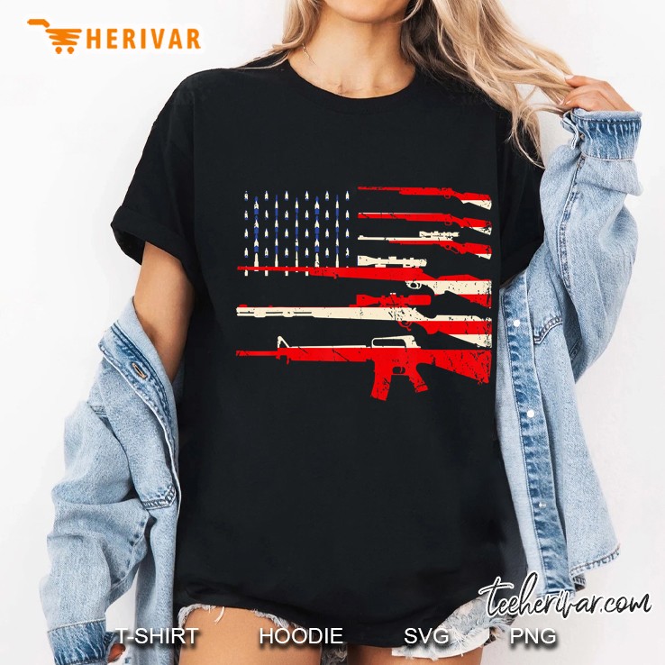 Usa Flag Rifles Guns Weapons 2A Amendment Best Fathers Day Hoodie