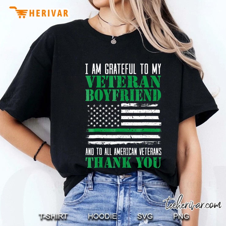 Veteran Boyfriend Girlfriend Green Line Veterans Day Ladies Tee