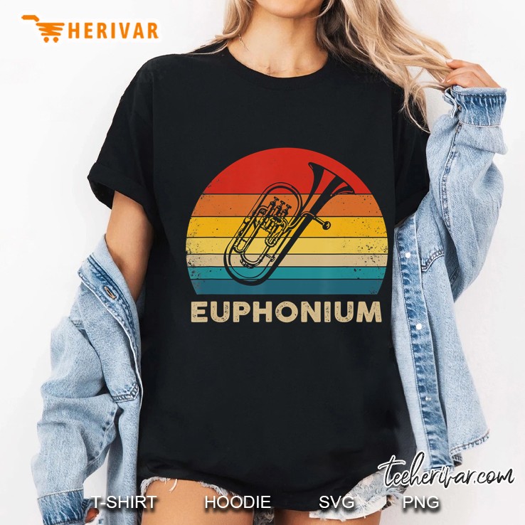 Vintage Euphonium Retro Sunset Hoodie