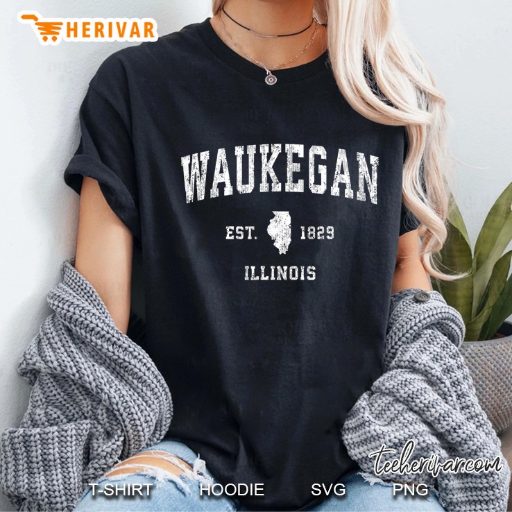 Waukegan Illinois Il Vintage Athletic Sports Design Ladies Tee