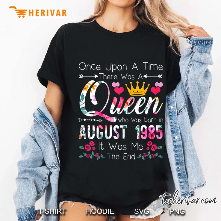 Womens Girls 34Th Birthday Queen August 1985 Shirt Queen Birthday Ladies Tee