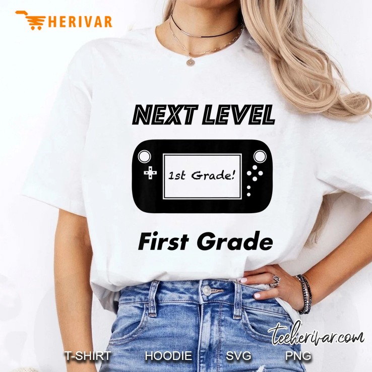 Kids Back To School Video Game Next Level First Grade Ladies Tee