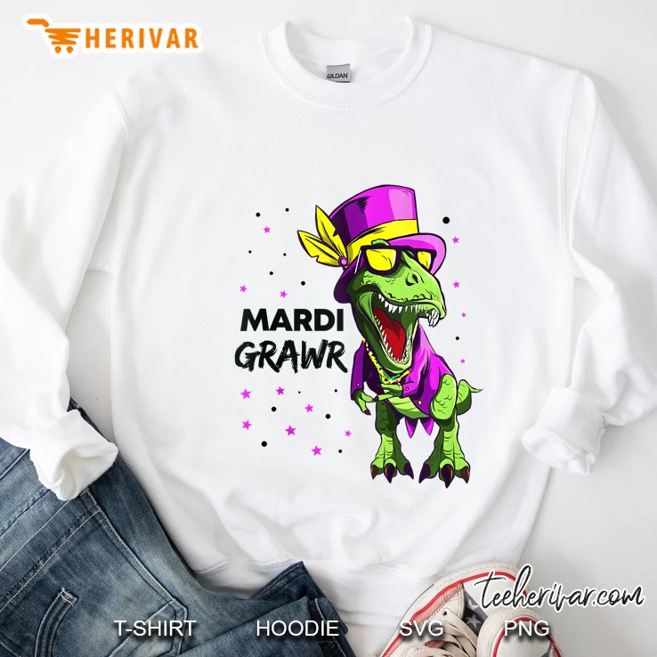 Mardi Grawr T Rex Dinosaur Mardi Gras Bead Costume Tank Top Mugs