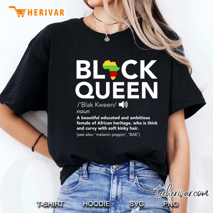 Black Queen Definition Matching African Pride Melanin Ladies Tee