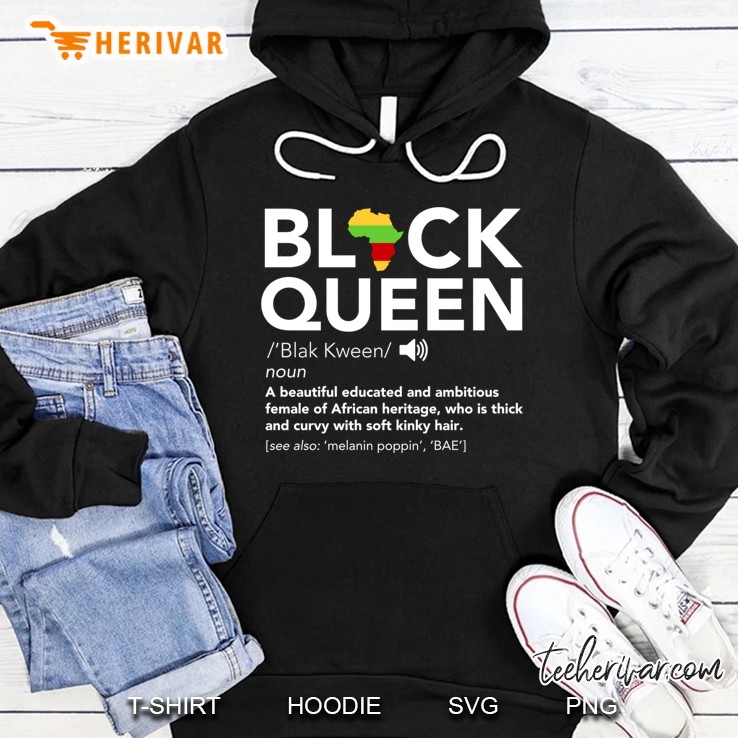 Black Queen Definition Matching African Pride Melanin Hoodie