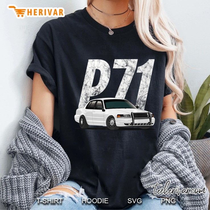 Crown Victoria P71 White Cop Car Interceptor Vic Ladies Tee