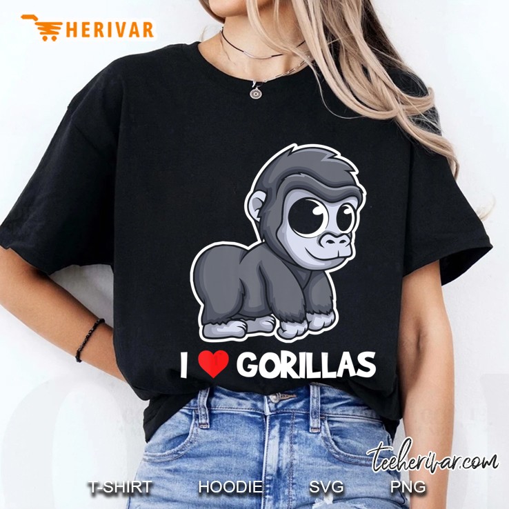 Gorilla Tshirt - I Love My Gorilla Ladies Tee