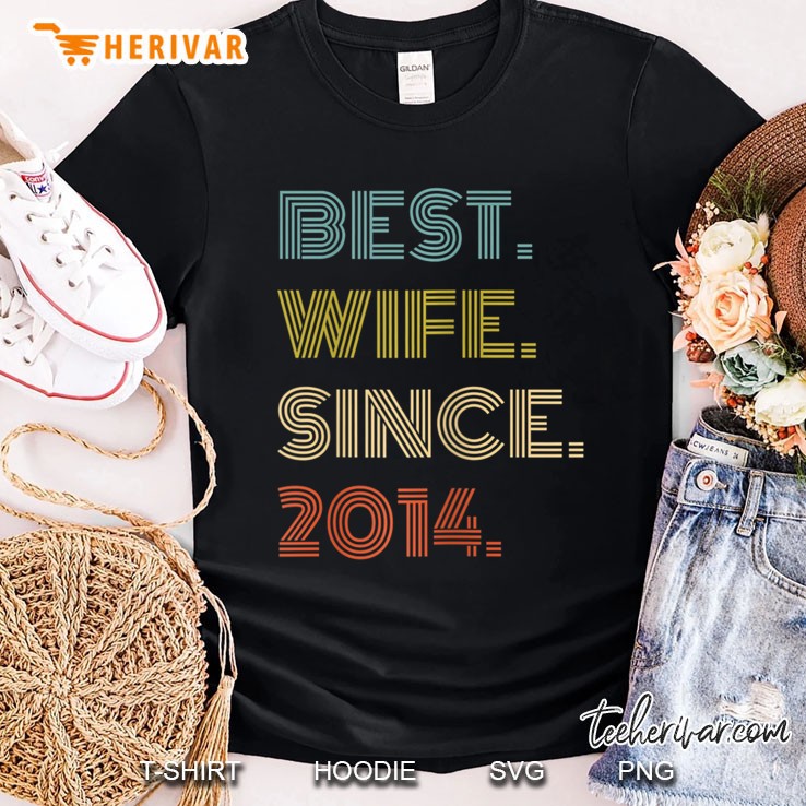 Womens 6Th Wedding Anniversary Gift Best Wife Since 2014 Shirt