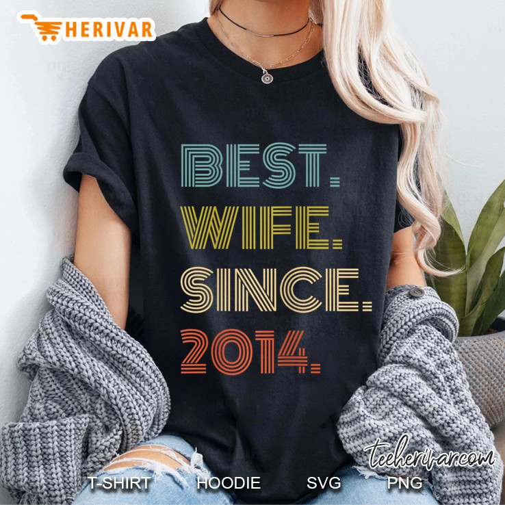 Womens 6Th Wedding Anniversary Gift Best Wife Since 2014 Hoodie