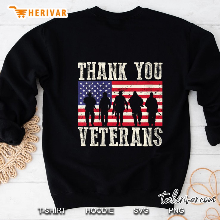 Womens Thank You Veterans Shirt American Flag Patriotic V-Neck Mugs