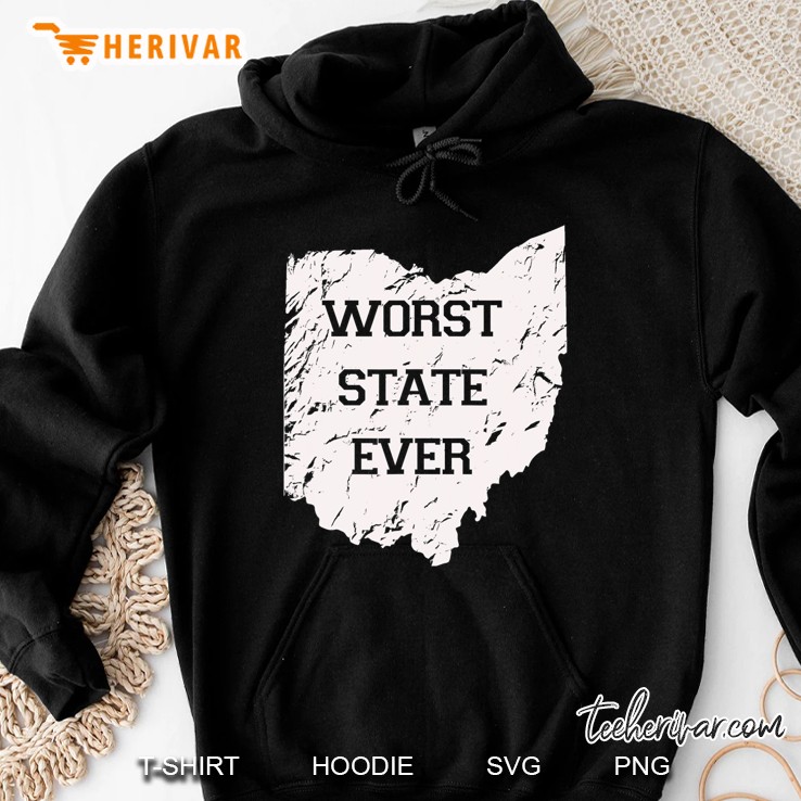 Worst State Ever, Ohio Sucks Gift Tee Shirt Mugs