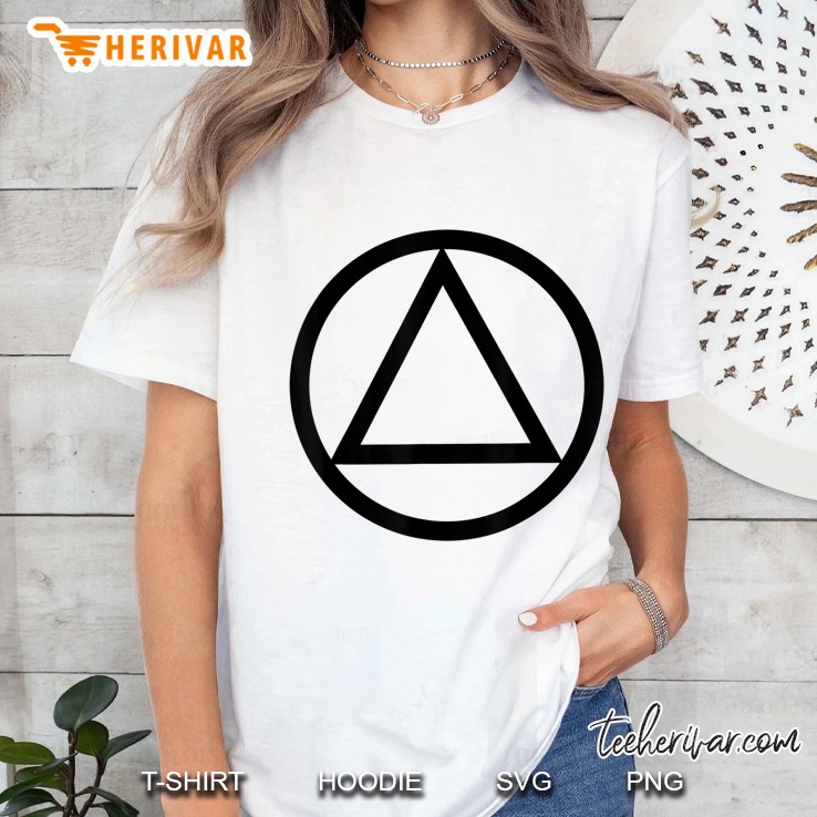 Aa Sobriety Logo Triangle Symbol Classic Simple Logo Ladies Tee