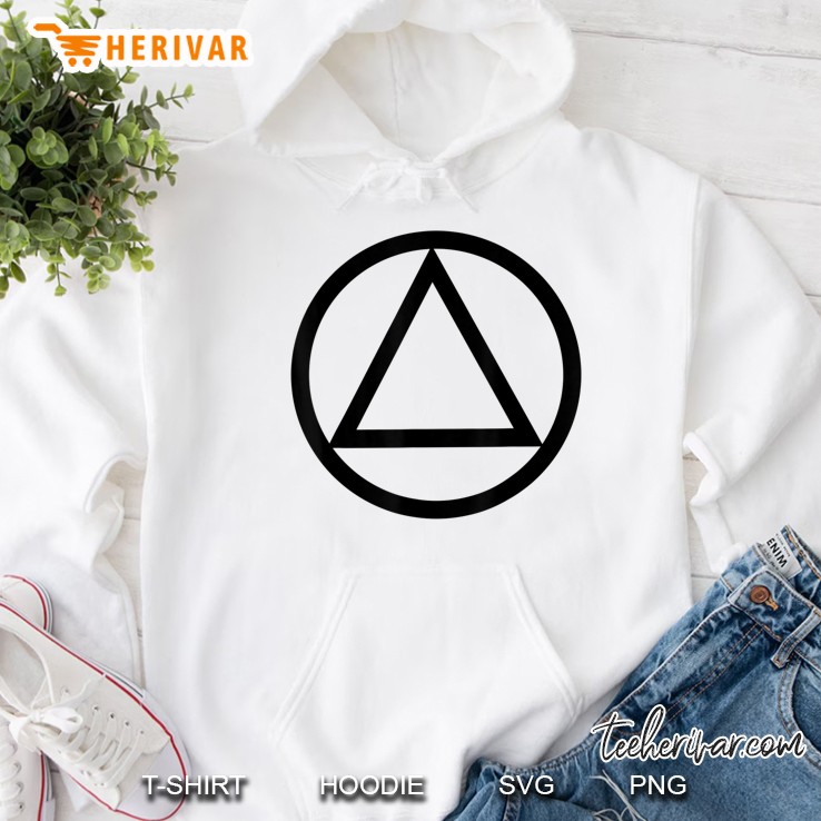 Aa Sobriety Logo Triangle Symbol Classic Simple Logo Hoodie