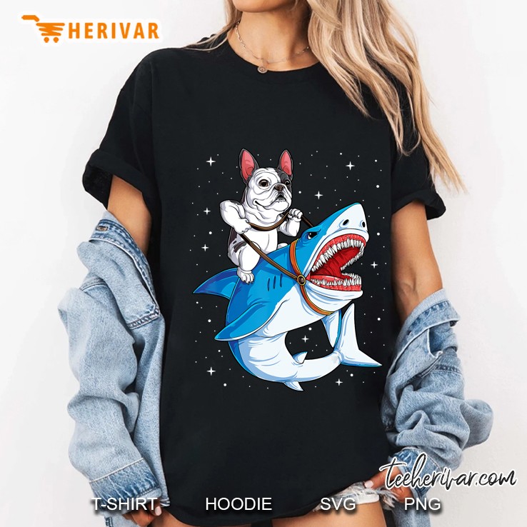 French Bulldog Shark Kids Space Galaxy Jawsome Hoodie