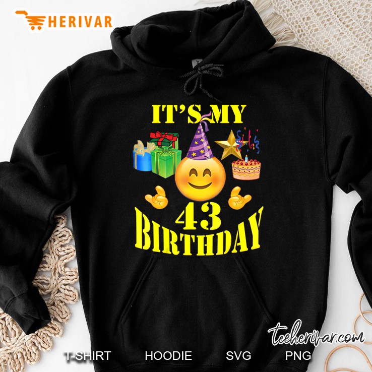 Emoji Shirt It's My 43Rd Birthday 43 Years Old Mugs