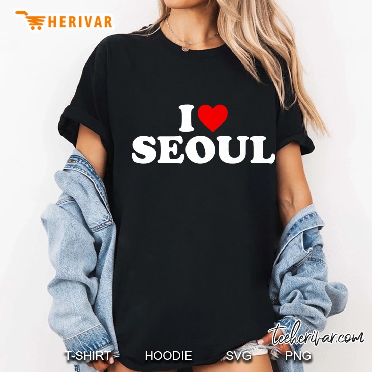 I Love Seoul Heart Premium Ladies Tee