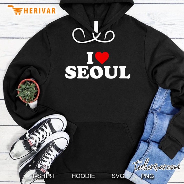 I Love Seoul Heart Premium Hoodie