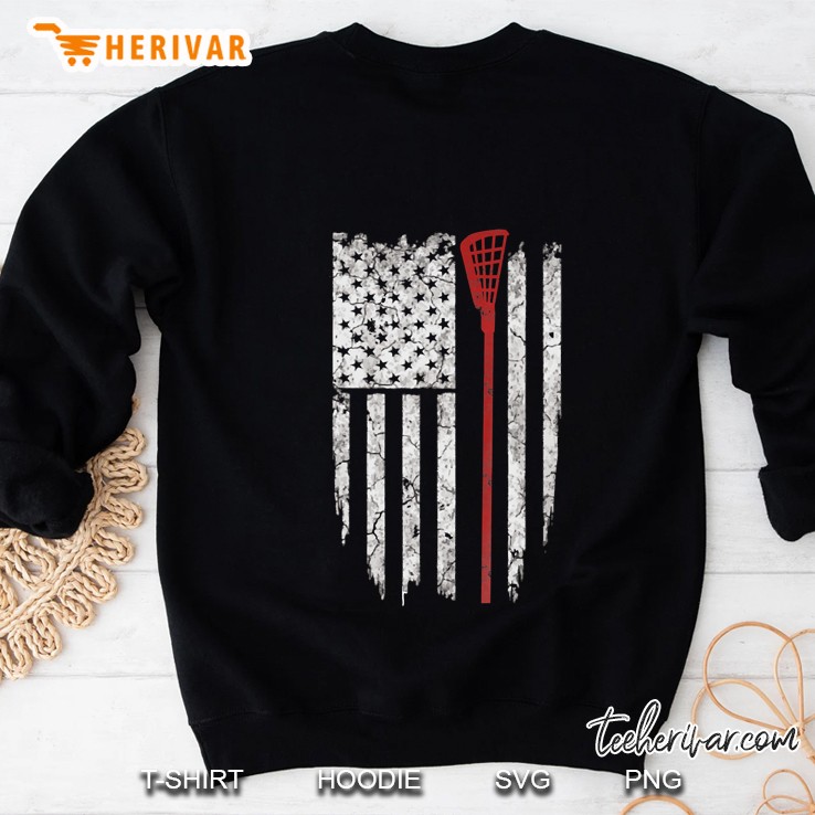 Lacrosse American Flag Men Sweatshirt