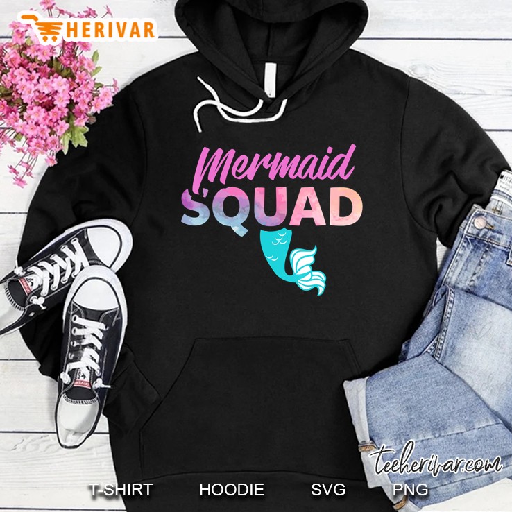 Mermaid Squad Birthday Party Girls Hoodie