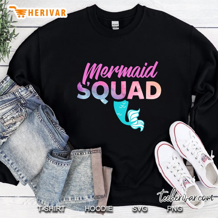 Mermaid Squad Birthday Party Girls Sweatshirt