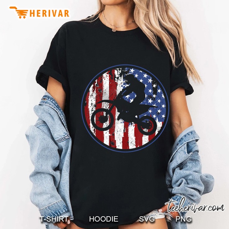 Motocross Mtx Usa American Flag 4Th Of July Ladies Tee
