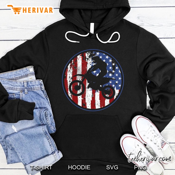 Motocross Mtx Usa American Flag 4Th Of July Hoodie