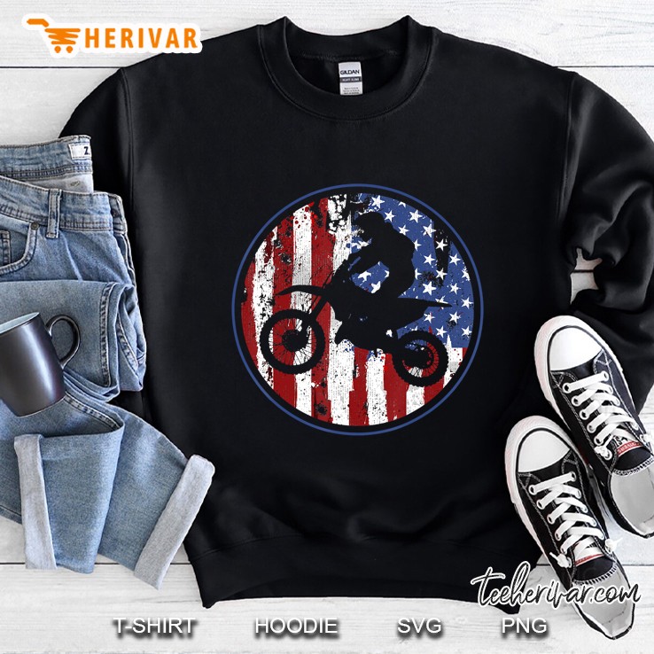 Motocross Mtx Usa American Flag 4Th Of July Sweatshirt