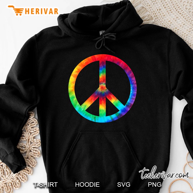 Peace Sign Tie Dye Hippies Christmas Hoodie