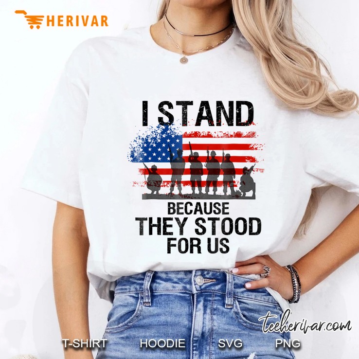 American Flag Usa - I Stand For My Flag Ladies Tee