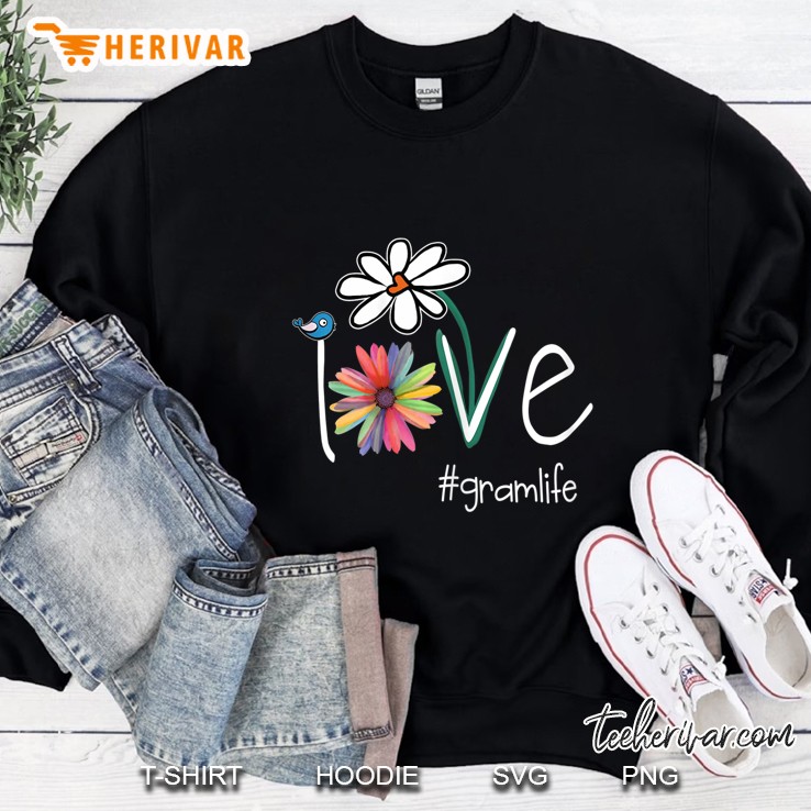 Womens Love Gram Life - Art Flower Color Sweatshirt