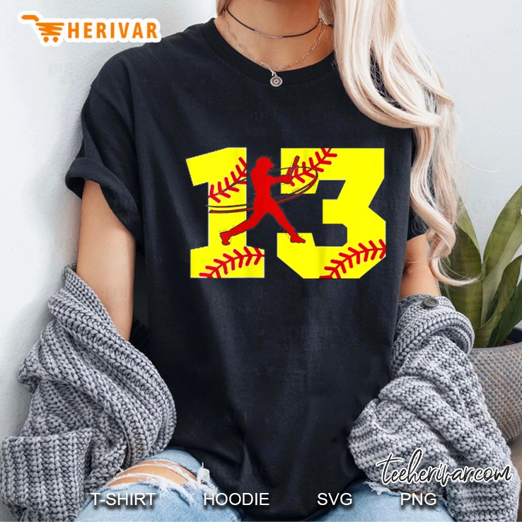 Womens Softball Number 13 Shirt Top Clothes Clothing Thirteen Tee Tank Top Ladies Tee