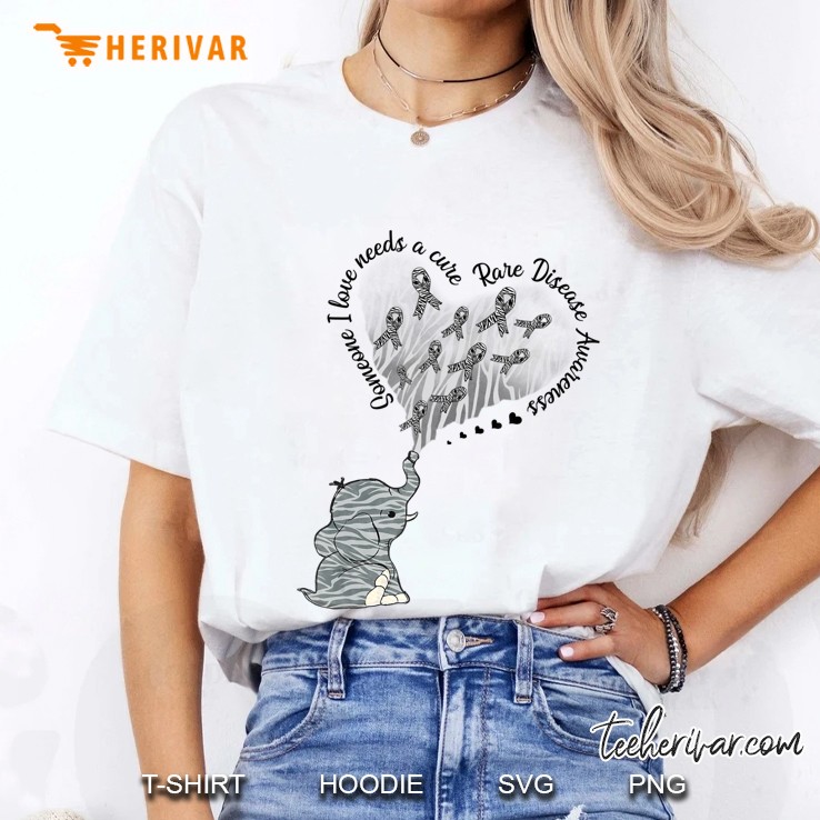 Elephant Someone I Love Needs A Cure Rare Disease Awareness Ladies Tee