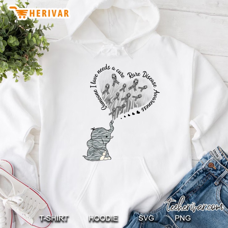Elephant Someone I Love Needs A Cure Rare Disease Awareness Hoodie