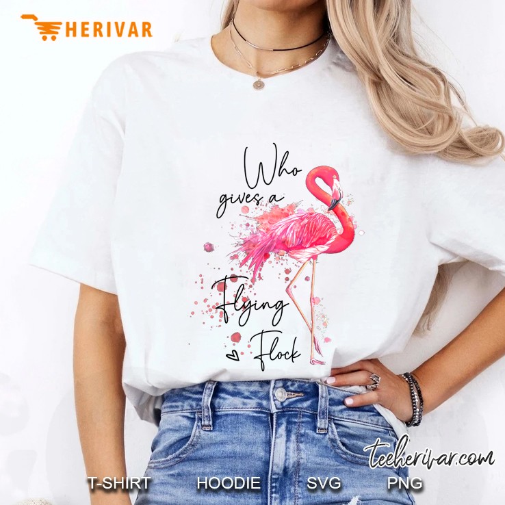 Who Gives A Flying Flock Flamingo Version Ladies Tee