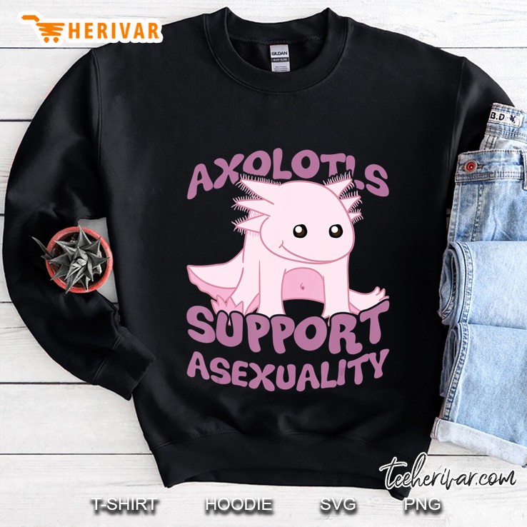 Asexual Axolotl Lgbt Support Asexuality Pride Shirt Sweatshirt