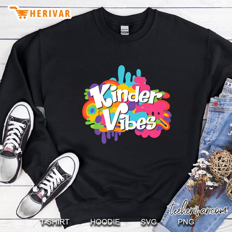 Kinder Vibes, Kindergarten Student Back To School Design Premium Sweatshirt