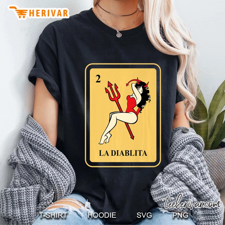 Mexican La Diablita Lottery Traditional Premium Ladies Tee