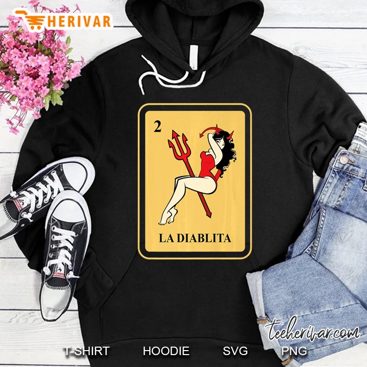 Mexican La Diablita Lottery Traditional Premium Hoodie