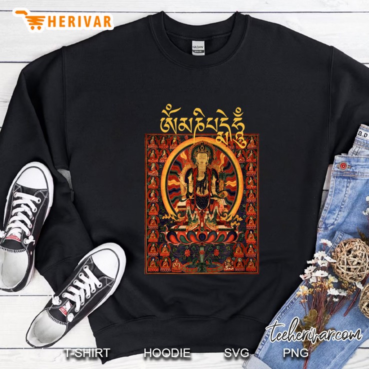 Om Mani Padme Hum Tibet Dalai Lama Avalokitesvara Buddhist Sweatshirt
