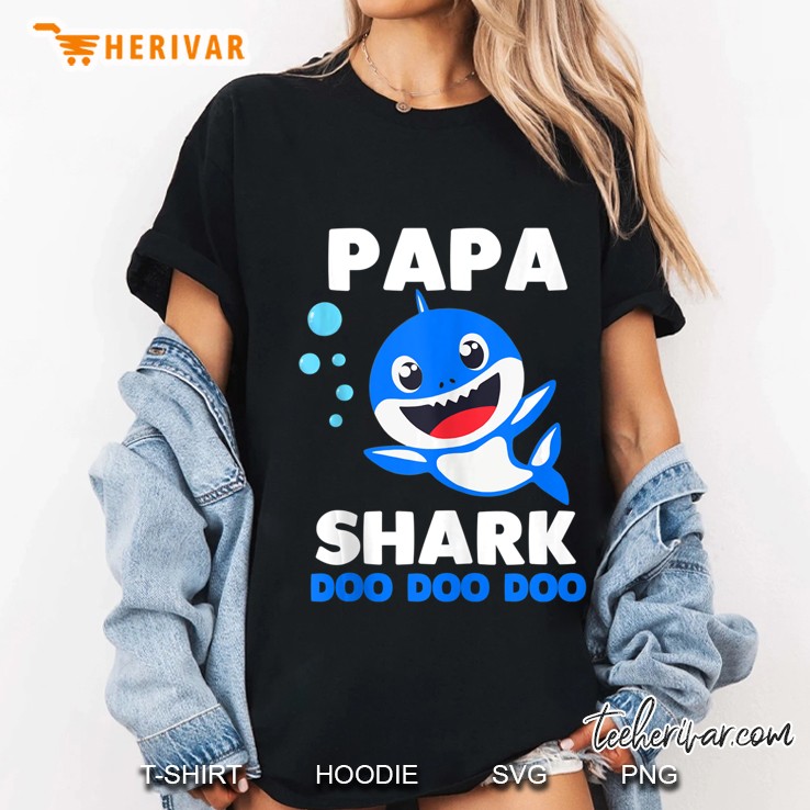 Papa Shark Doo Doo Shirt - Matching Family Shark Shirts Set Tank Top Ladies Tee