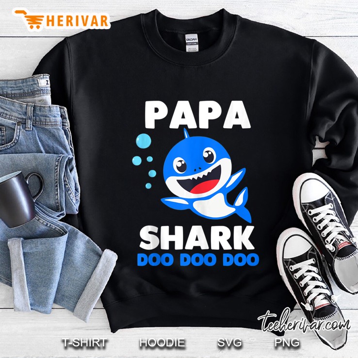 Papa Shark Doo Doo Shirt - Matching Family Shark Shirts Set Tank Top Sweatshirt